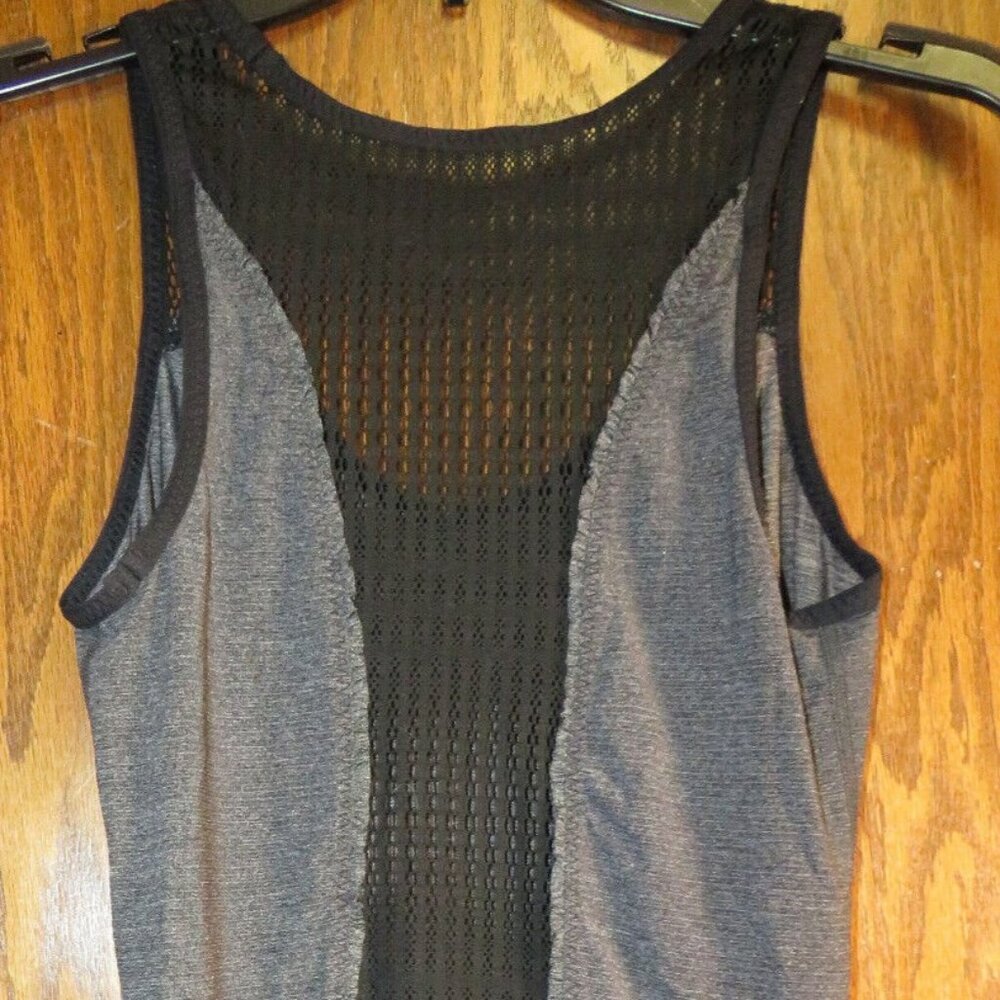 Lululemon 6 8 Run Fly and Tie Tank Top Black Gray Lace Ruffles Cinched